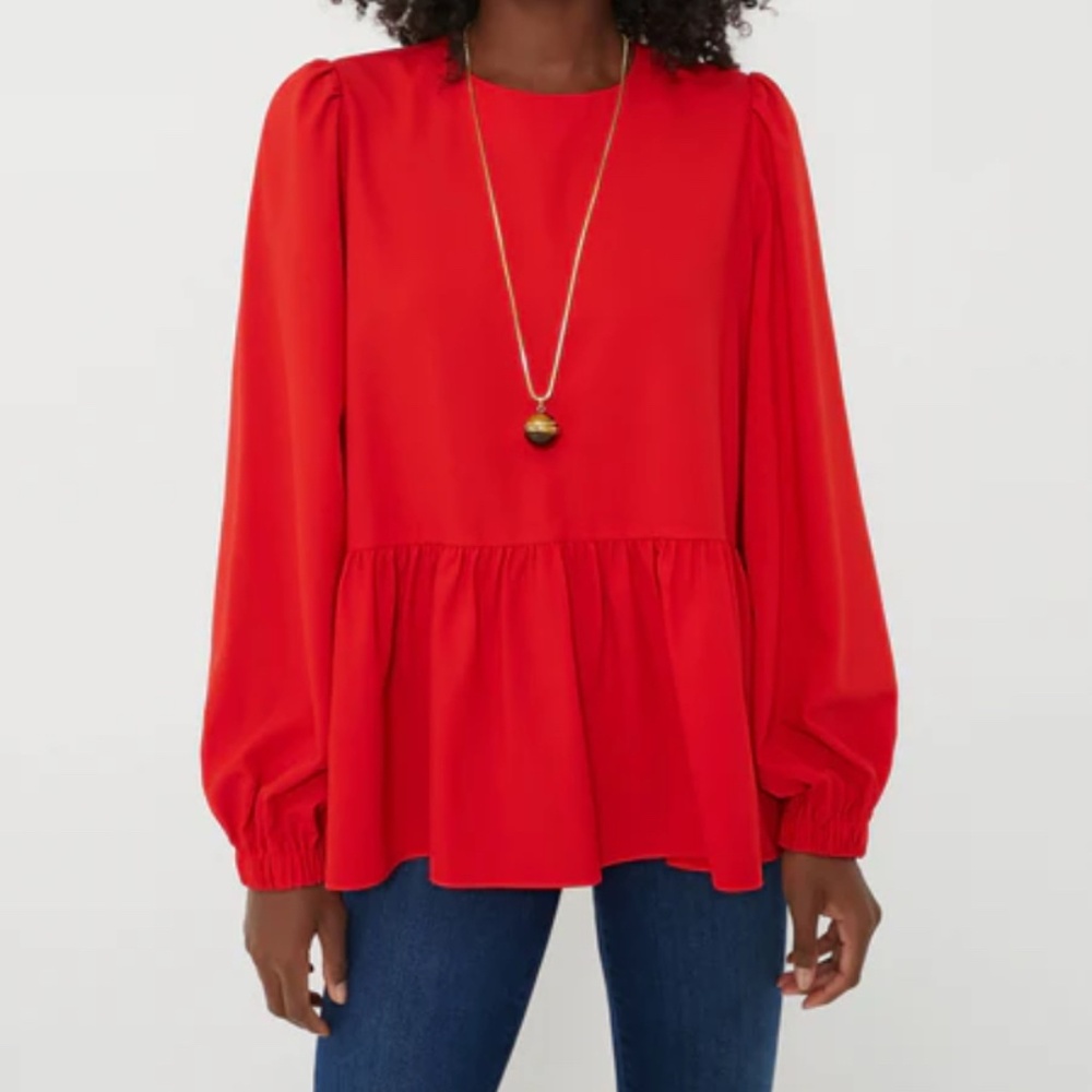 Brand New Tuckernuck Red Peplum Blouse